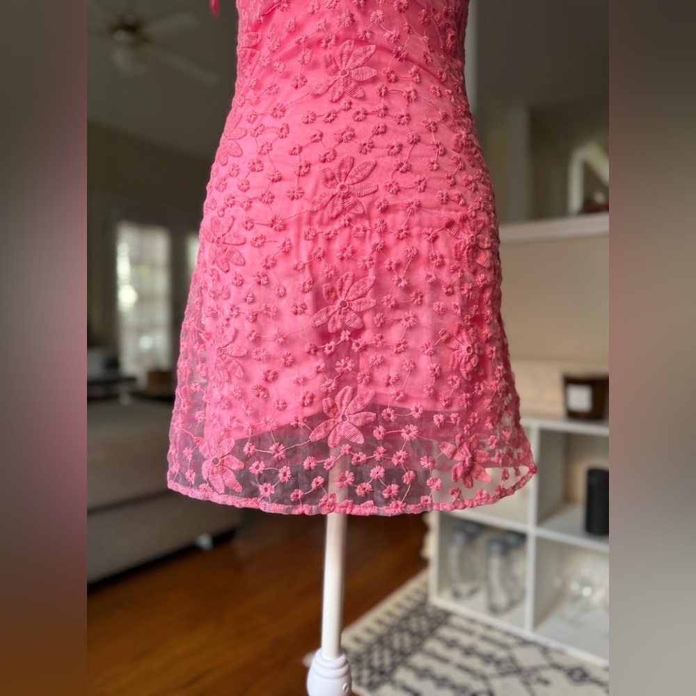 Blue Rain Pink Floral Mini Dress - Picture 4 of 9